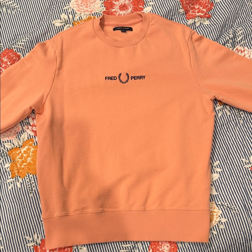 Fred Perry Men's Coral Crewneck Sweater